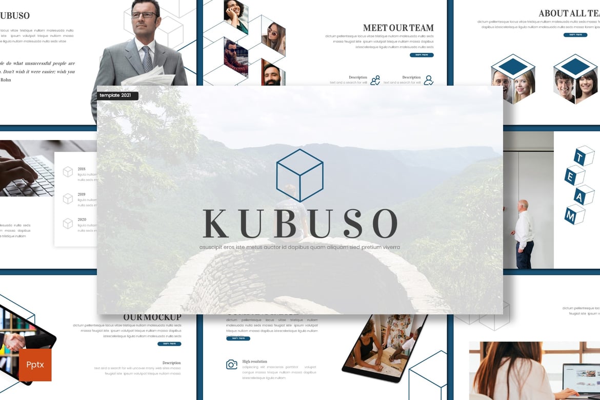 Kubuso - Template Presentasi PowerPoint Kreatif dan Minimalis