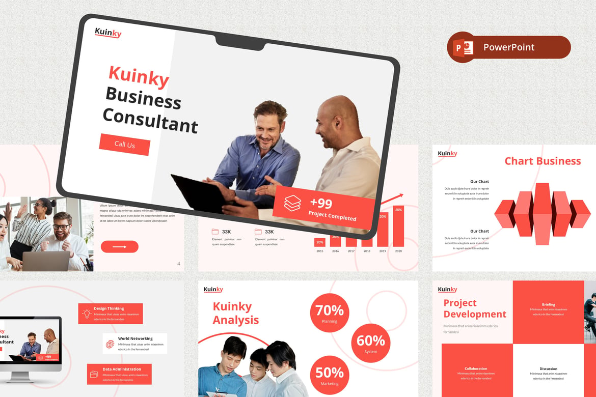 Kuinky - Template PowerPoint Konsultan Bisnis yang Menarik