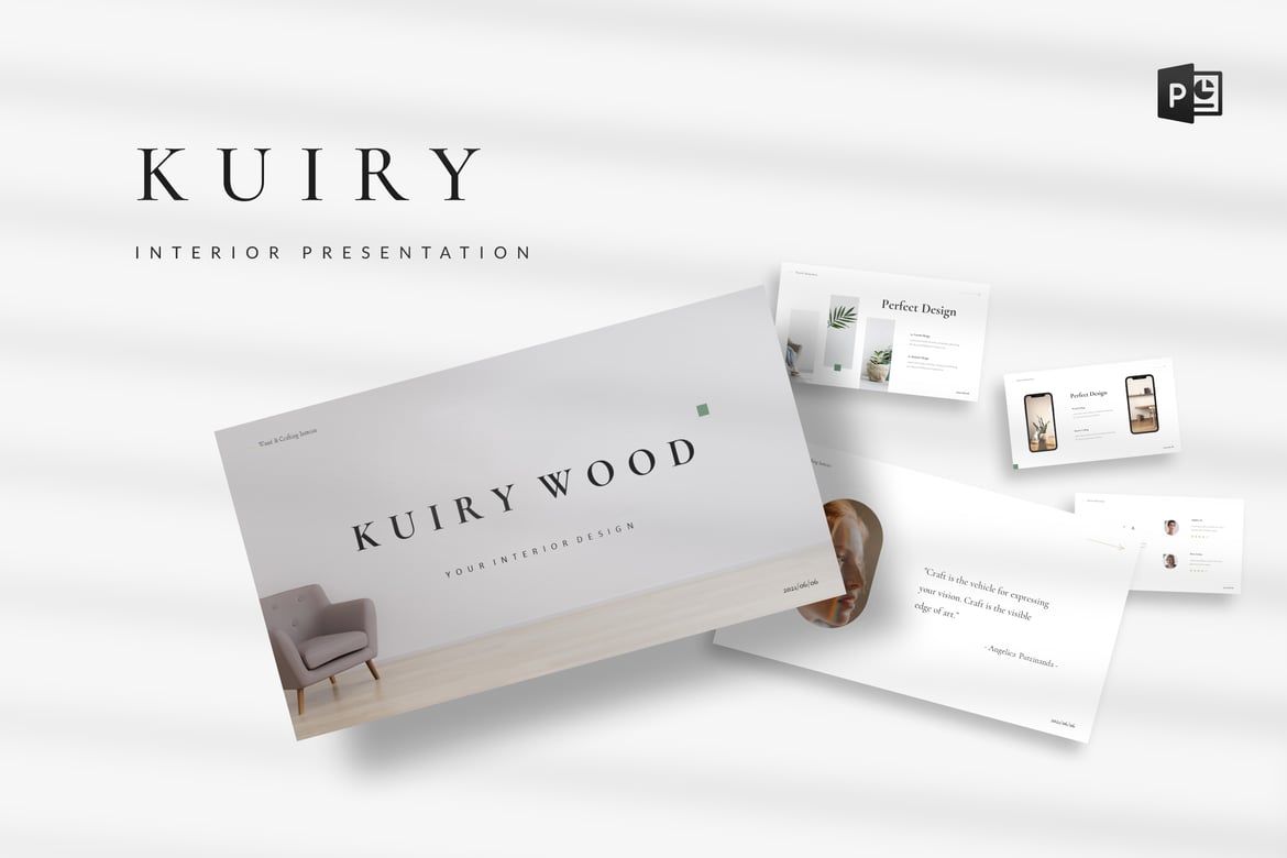 Kuiry – Template PowerPoint Presentasi Desain Interior yang Menarik