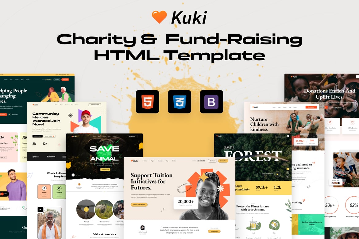 Kuki - Template Website Charity & Nonprofit Modern