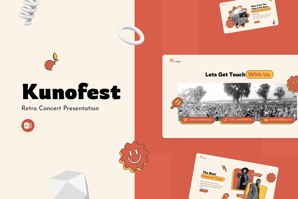 Kunofest - Template Powerpoint Konser Retro yang Menawan