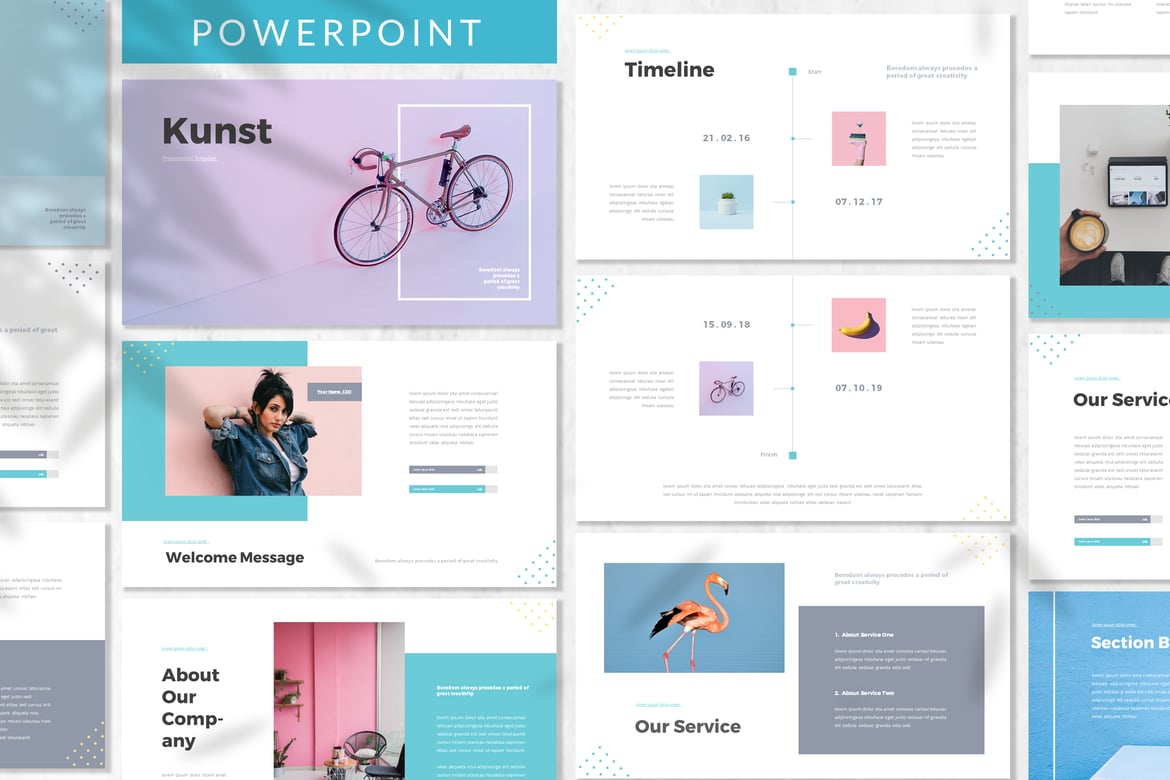 Template Powerpoint Bisnis Kunst yang Modern dan Menarik