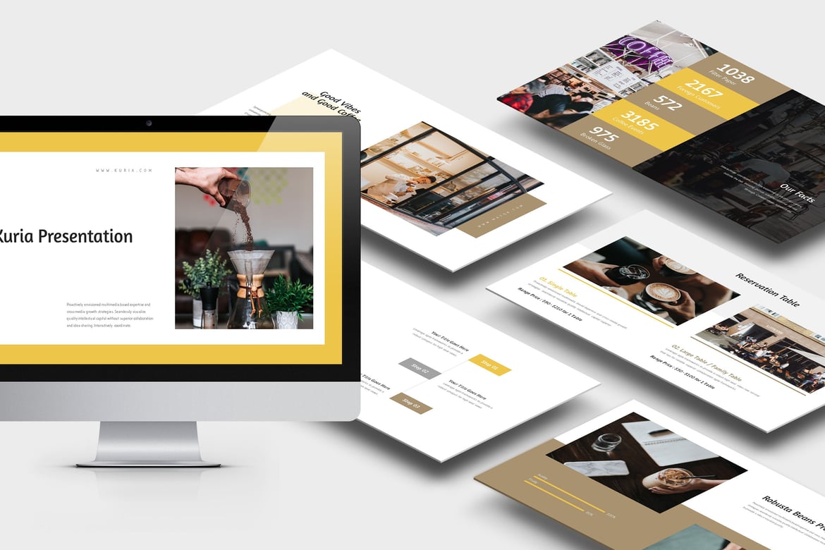 Template Presentasi PowerPoint untuk Bisnis Kopi dan Brew yang Menarik