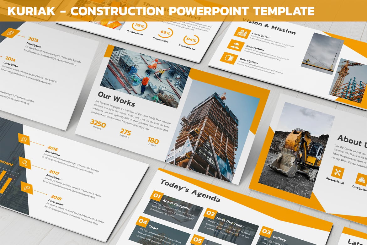 Kuriak - Template Powerpoint Konstruksi Modern