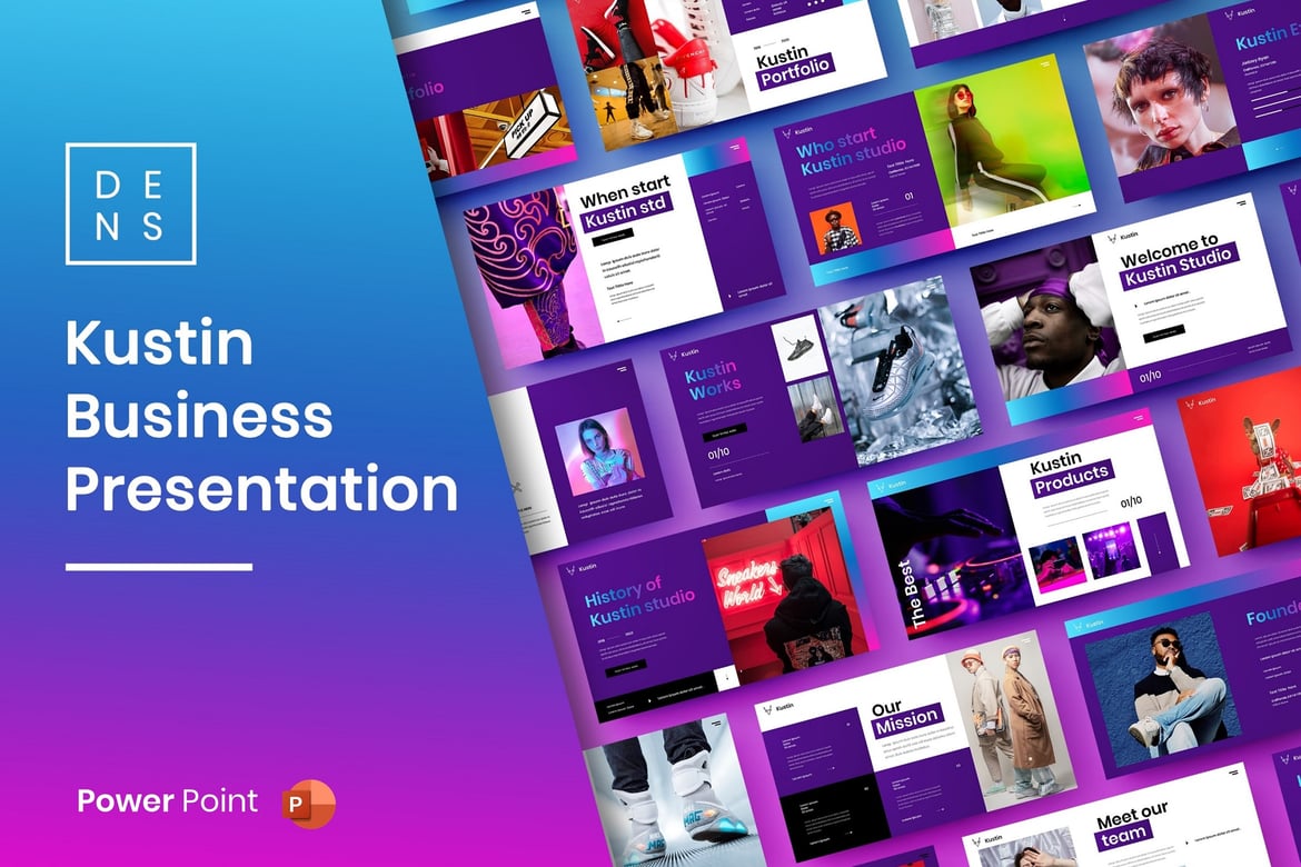 Kustin – Template PowerPoint Bisnis Modern