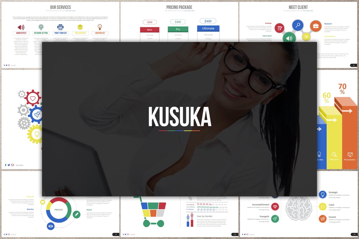 Template PowerPoint KUSUKA - Presentasi Kreatif dan Menarik