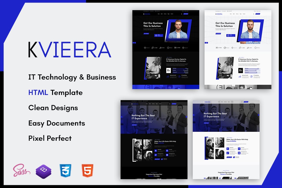 Kvieera - Template Website Teknologi IT & Bisnis yang Menarik