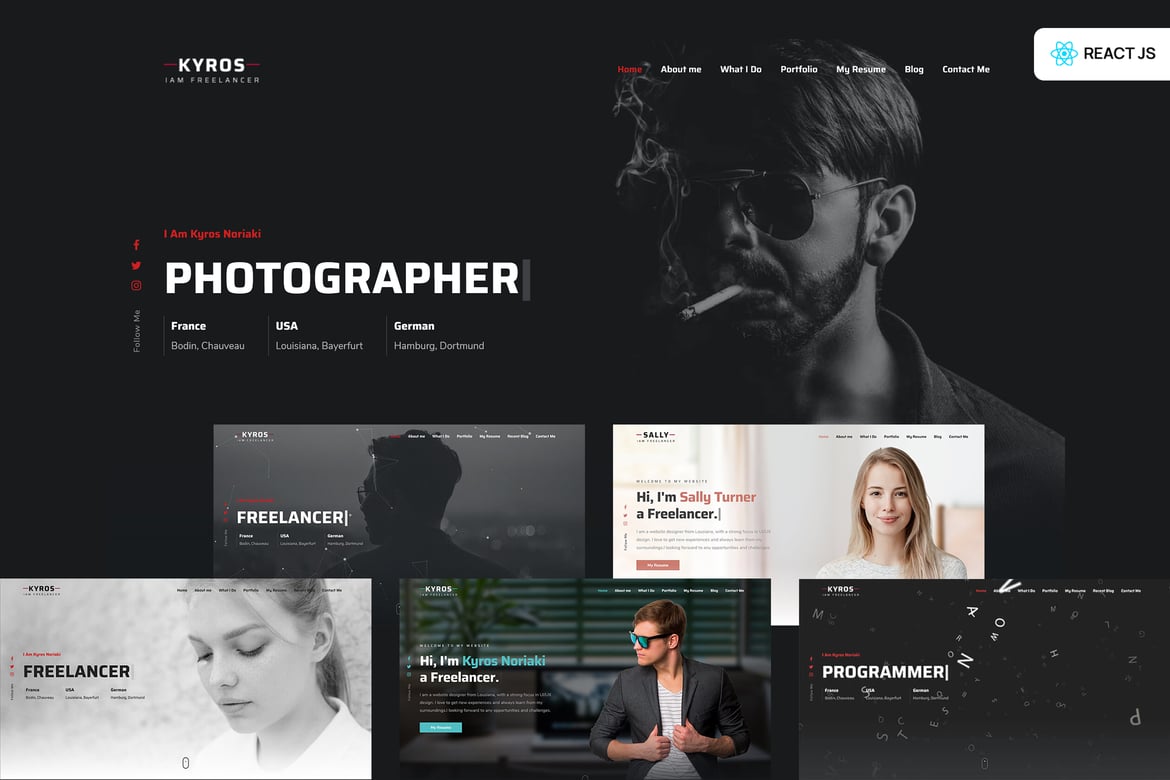 Kyros - Template Website Portofolio Pribadi dengan React Js