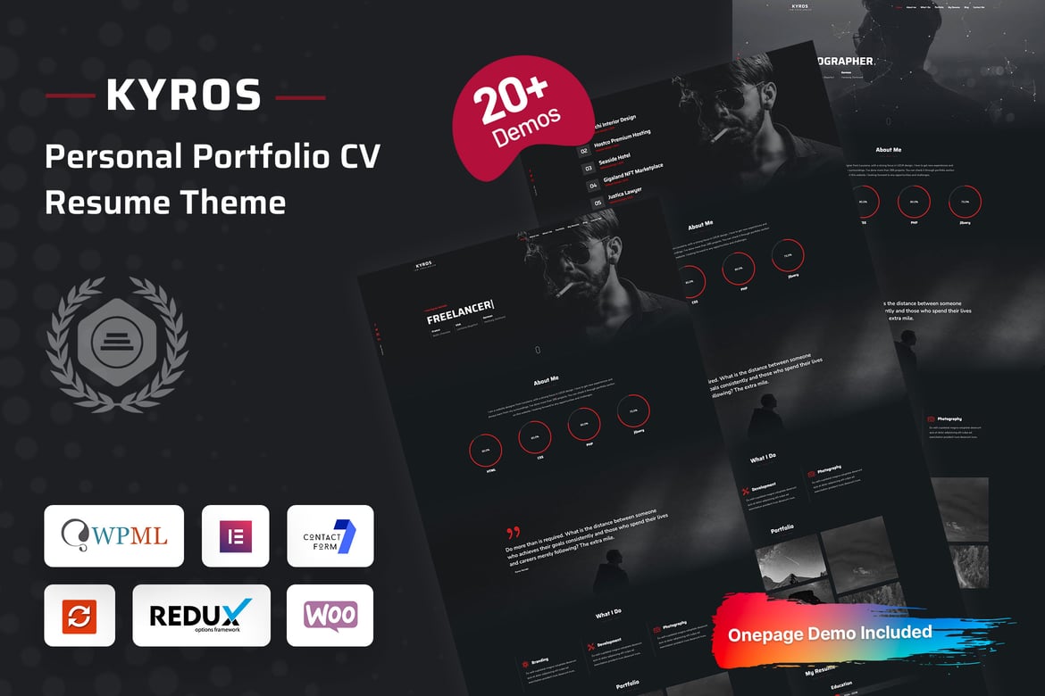 Kyros - Tema WordPress Portofolio Pribadi yang Elegan dan Profesional