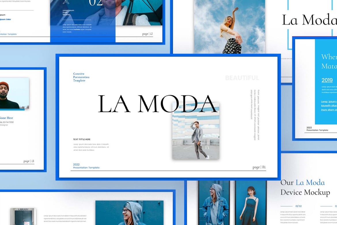 Template Presentasi PowerPoint La Moda yang Menawan untuk Bisnis Anda