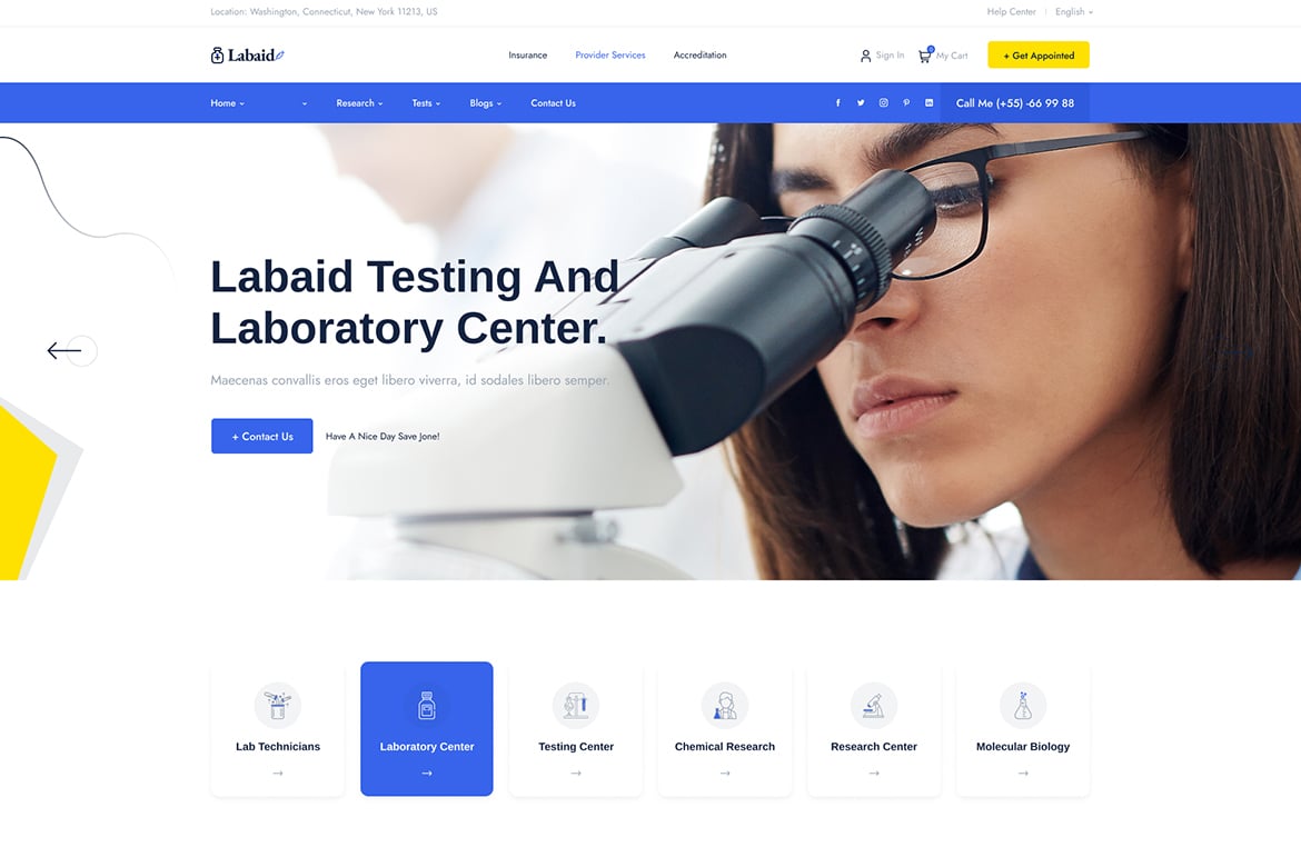 Labaid - Template Website Penelitian Laboratorium yang Menarik