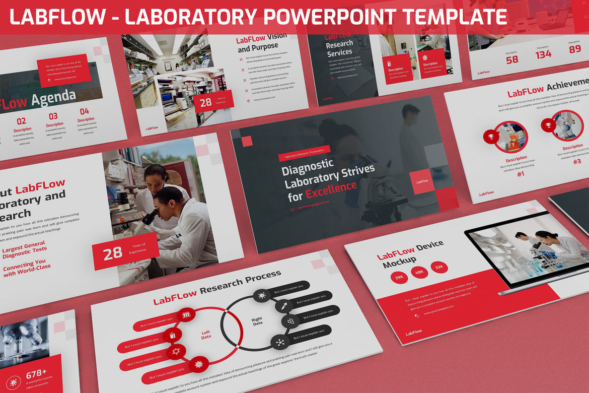 Template Powerpoint Laboratorium Labflow yang Modern dan Menarik