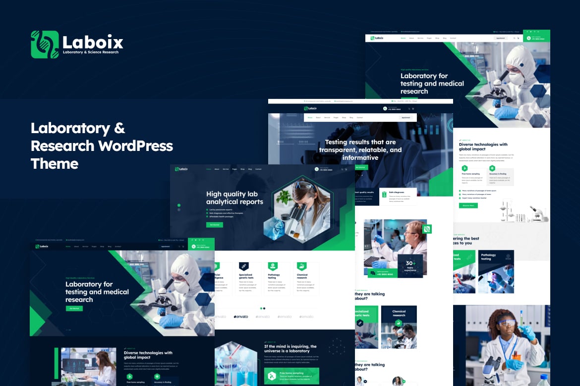 Laboix - Tema WordPress Laboratorium & Penelitian yang Menawan