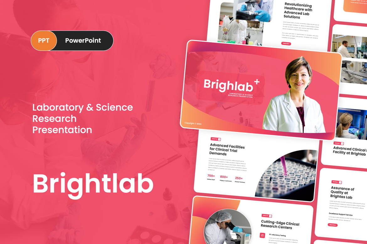 Template PowerPoint Riset Laboratorium & Sains yang Menarik