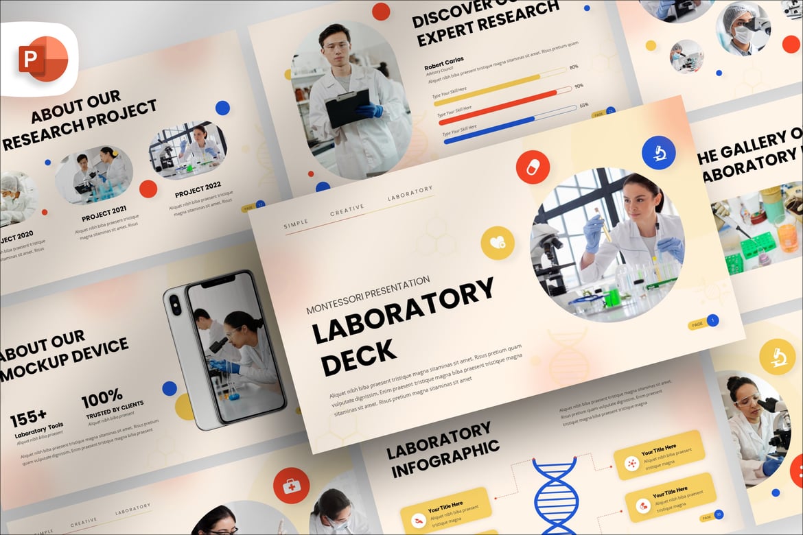 Template Presentasi PowerPoint Laboratorium yang Menarik