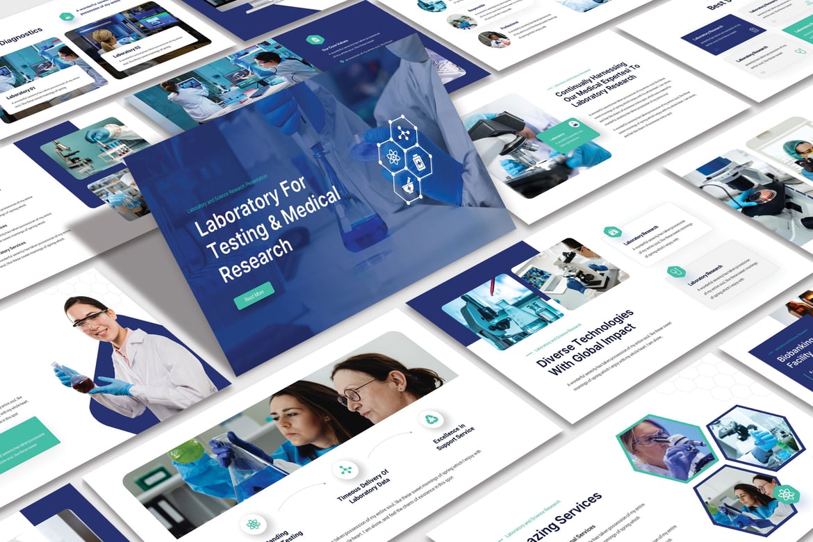 Template Powerpoint Laboratorium yang Modern dan Kreatif