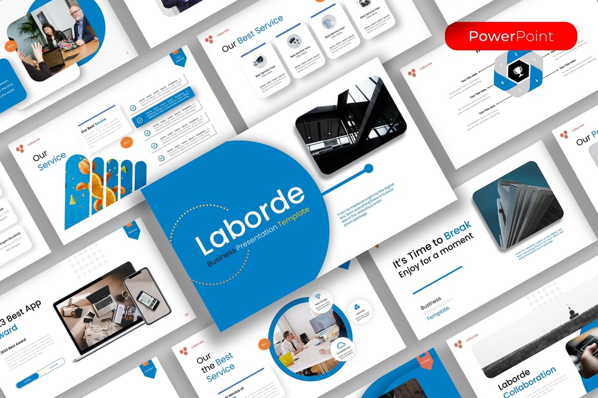 Template Presentasi PowerPoint Laborde untuk Bisnis yang Menarik