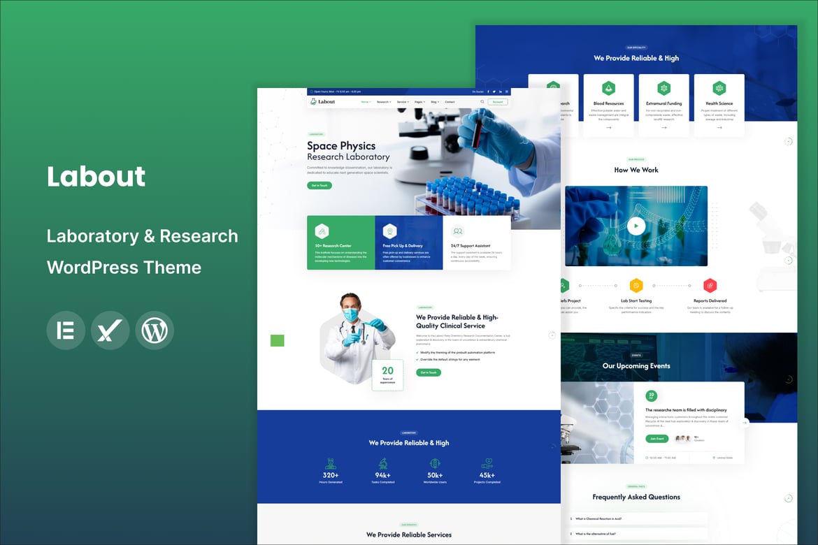 Labout – Tema WordPress Modern untuk Laboratorium dan Penelitian
