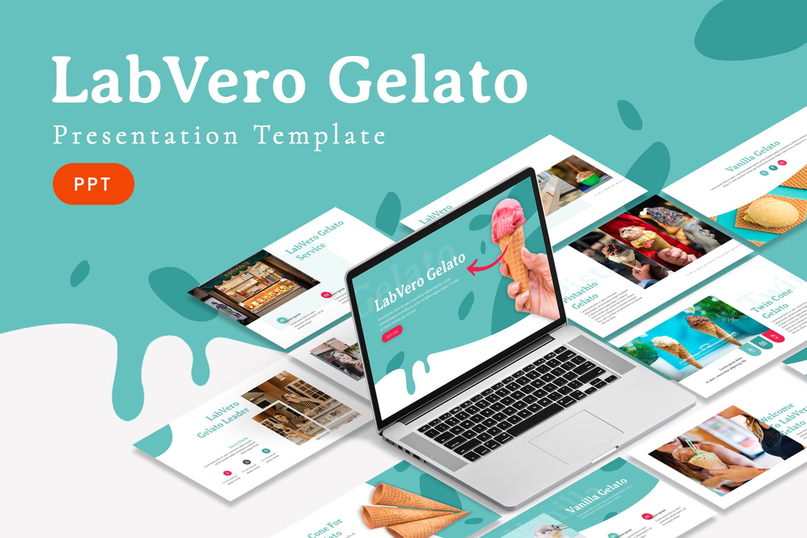 Labvero - Template Powerpoint Gelato yang Elegan dan Profesional