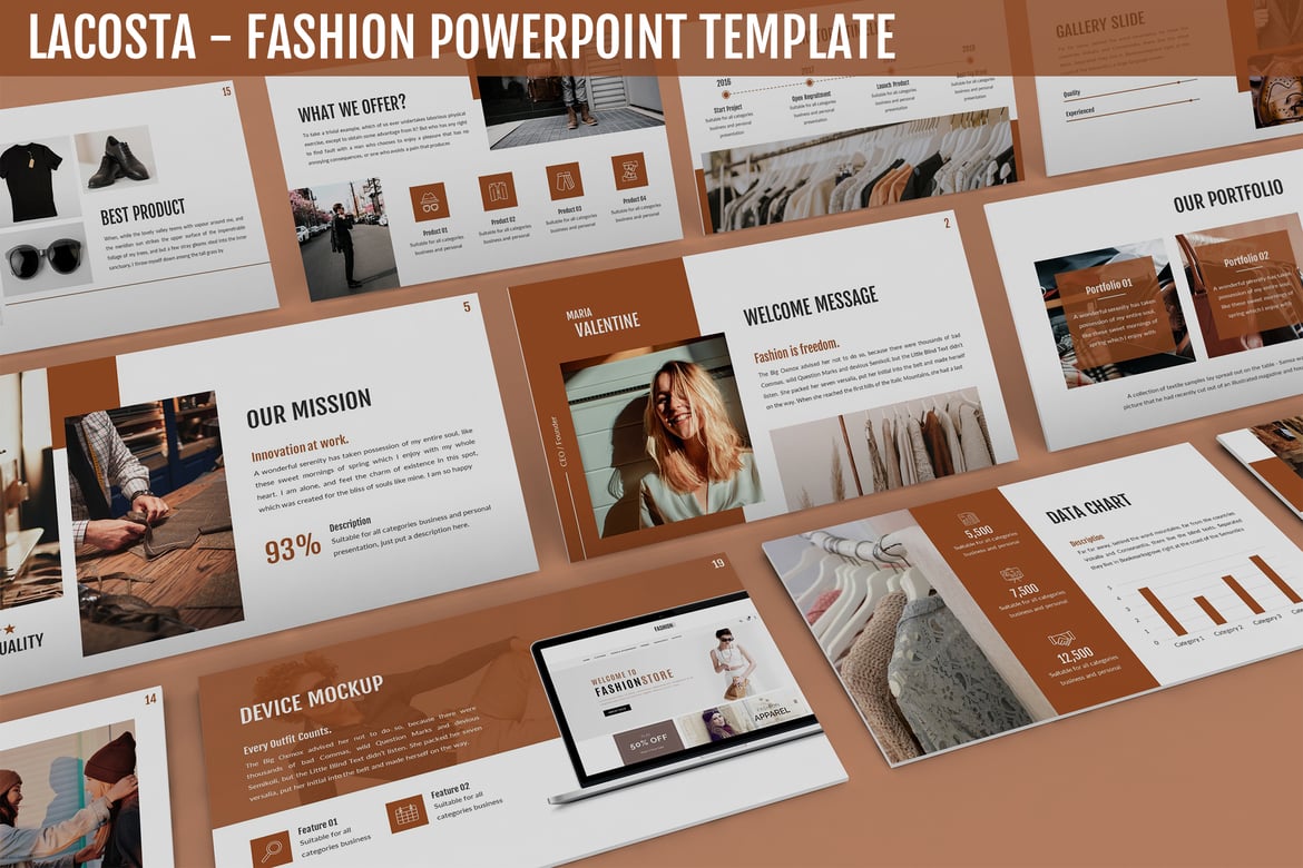 Lacosta - Template Powerpoint Fashion Modern dan Minimalis