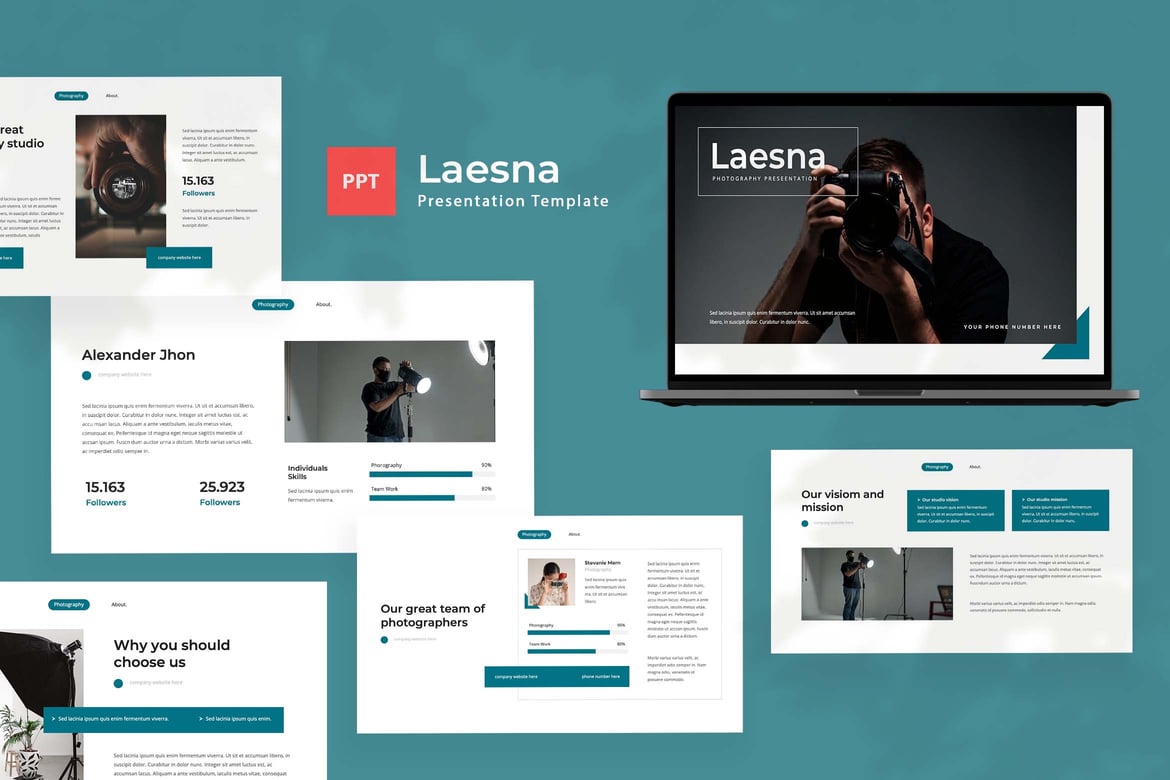 Laesna - Template PowerPoint Fotografi Modern dan Kreatif