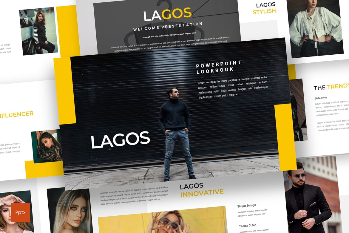 Template Presentasi Powerpoint Lagos - Desain Minimalis dan Kreatif