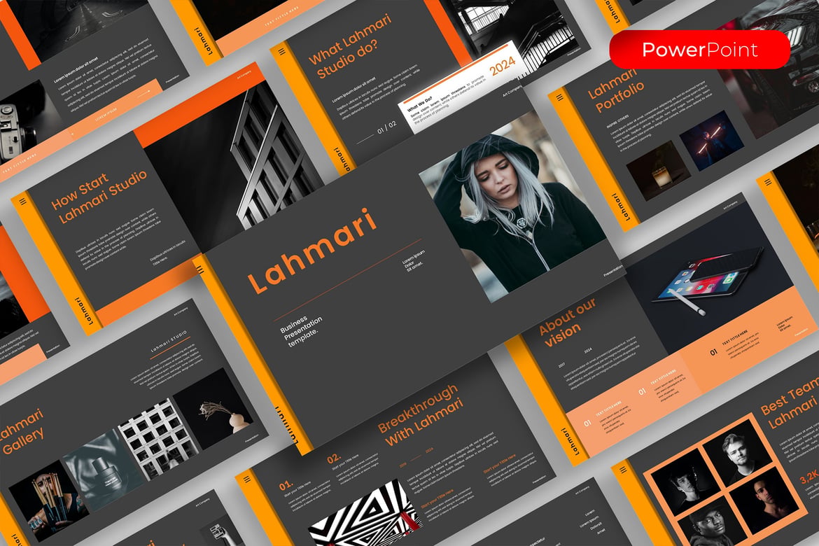 Template PowerPoint Bisnis Lahmari yang Menarik dan Profesional
