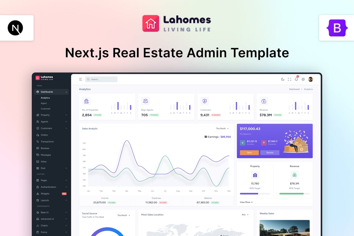 Lahomes - Template Website Manajemen Real Estate dengan Next.js