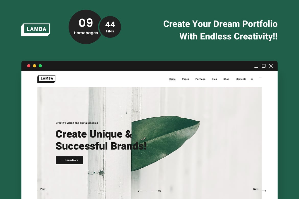 Lamba - Template Website Portfolio & Agensi HTML5 yang Kreatif