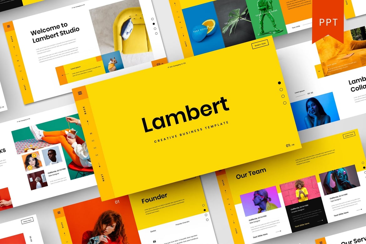 Lambert - Template Presentasi PowerPoint Kreatif untuk Bisnis