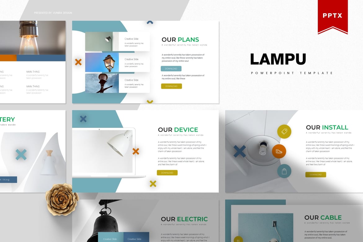Template Presentasi Lampu - PowerPoint yang Menarik dan Profesional