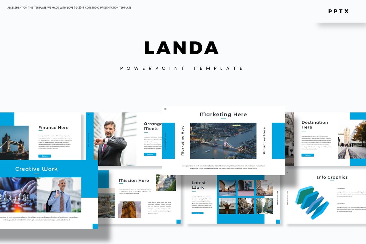 Template PowerPoint Landa - Solusi Presentasi Profesional