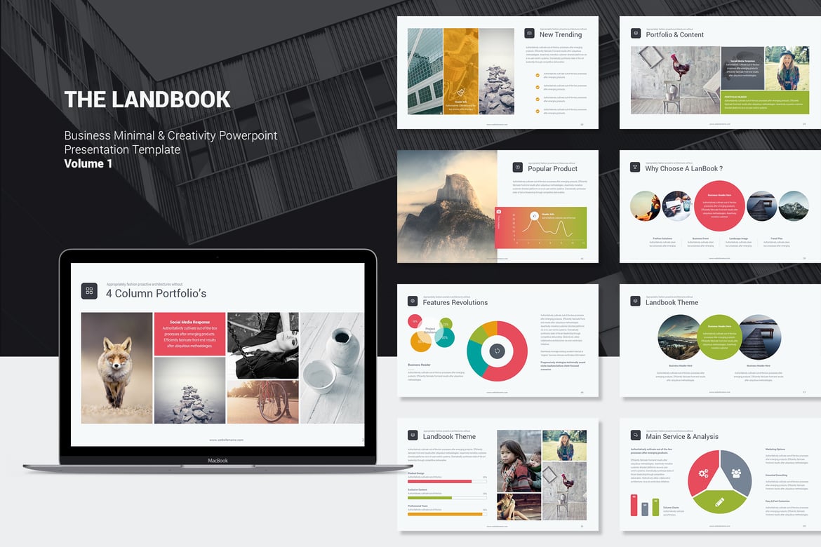 Template Presentasi Bisnis LANDBOOK yang Kreatif (PowerPoint)