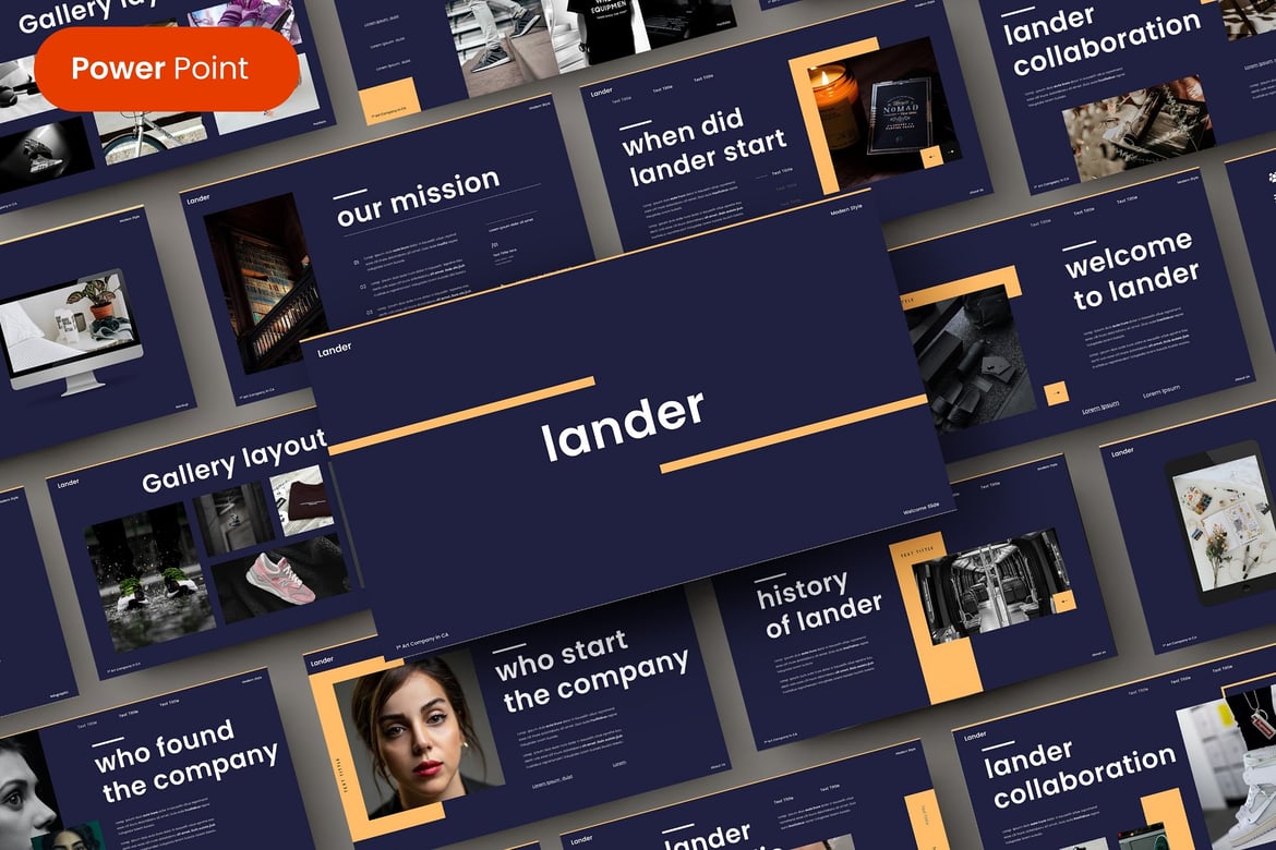 Lander - Template PowerPoint Bisnis yang Menarik