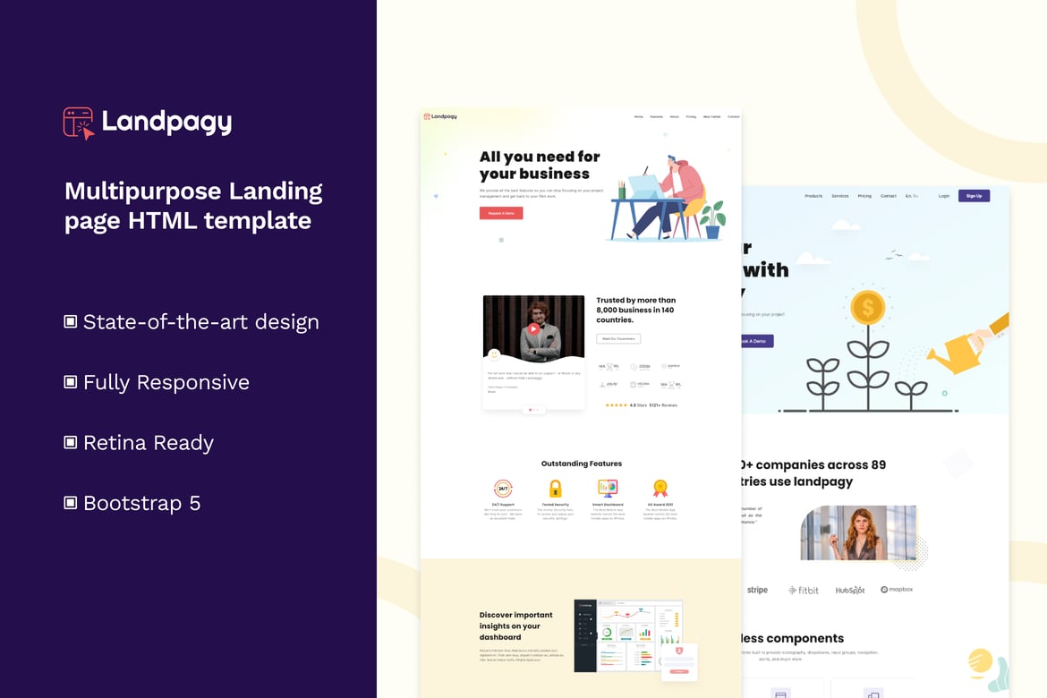 Landpagy - Template Website Landing Page untuk SaaS dan Software yang Menarik