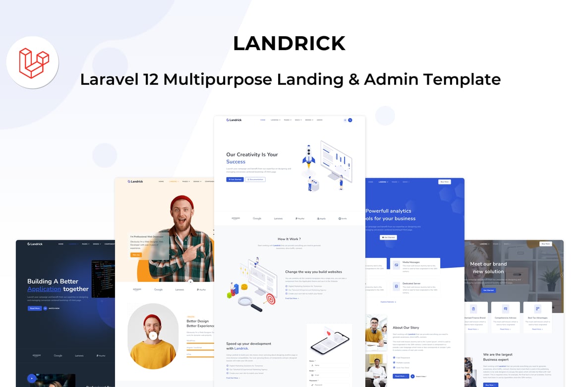 Landrick - Template Website Laravel 12 untuk Landing Page & Admin Dashboard