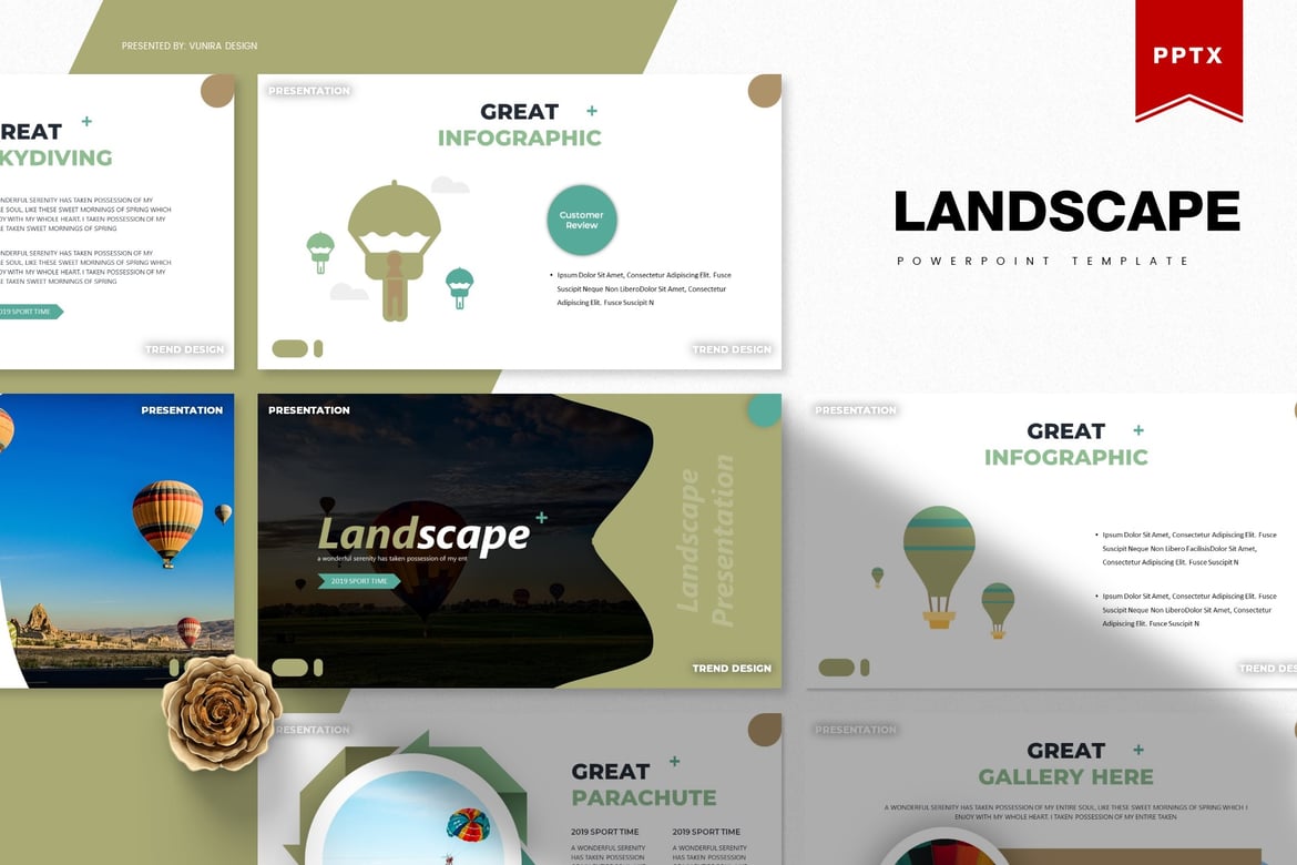 Template Presentasi PowerPoint Landscape yang Menarik dan Profesional