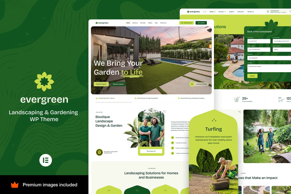 EverGreen: Tema WordPress Modern untuk Lanskap dan Kebun
