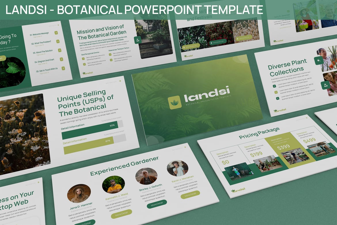 Landsi - Template Presentasi Botanikal yang Menawan