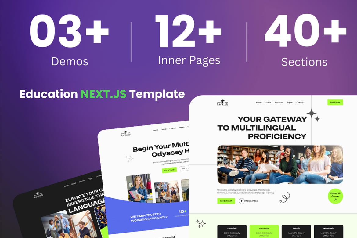 Lanklub - Template Website Pendidikan & Kursus Berbasis Next.js