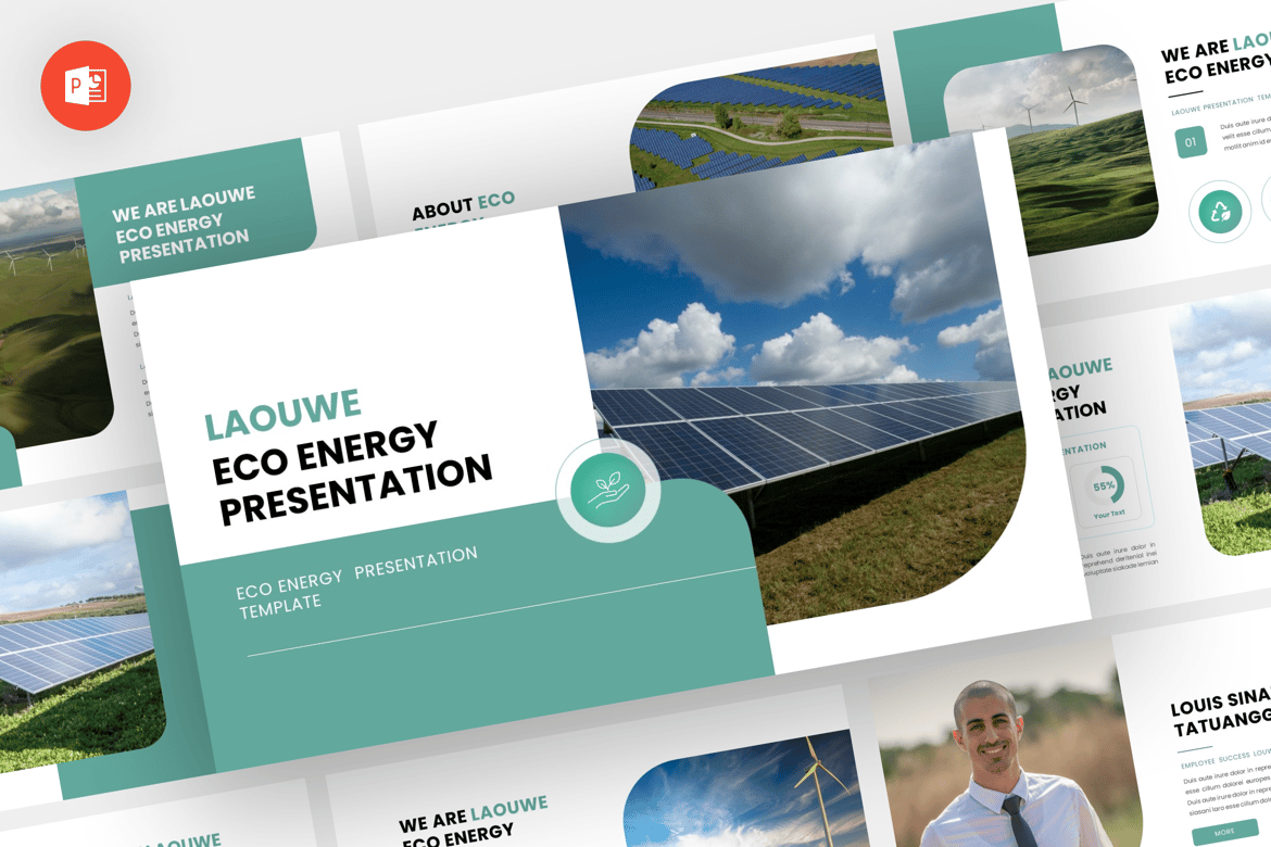 Template Powerpoint Laouwe - Energi Ramah Lingkungan yang Modern