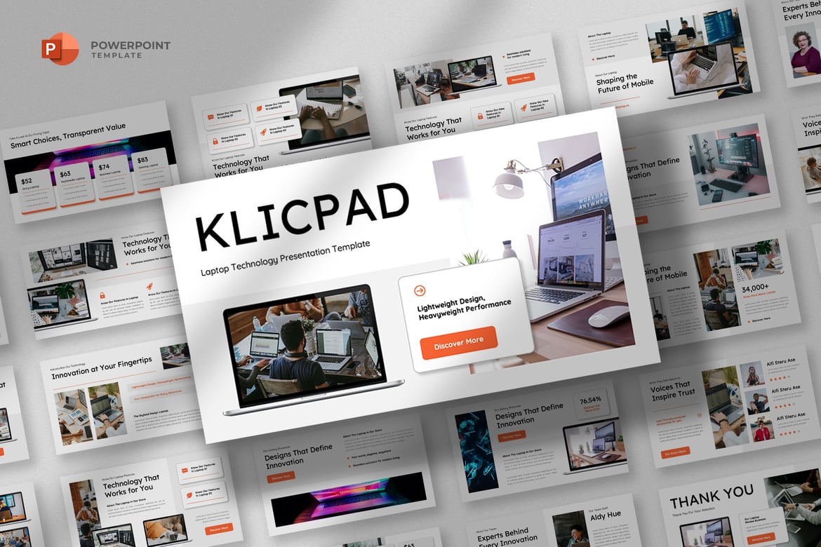 Template Presentasi PowerPoint Klicpad untuk Laptop & Komputer