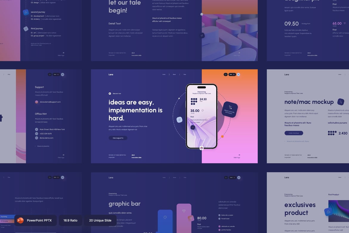 Lara - Template PowerPoint Presentasi Bisnis yang Menarik