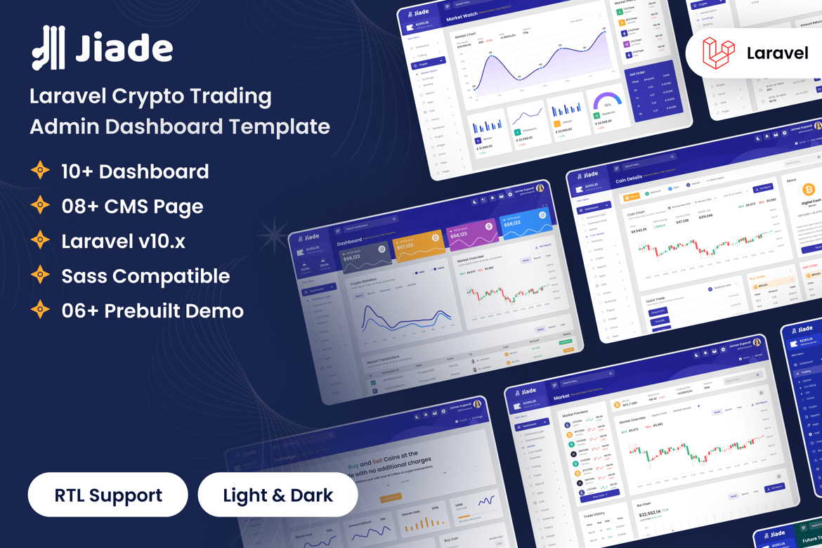 Template Dashboard Admin Trading Cryptocurrency Laravel yang Modern dan Responsif