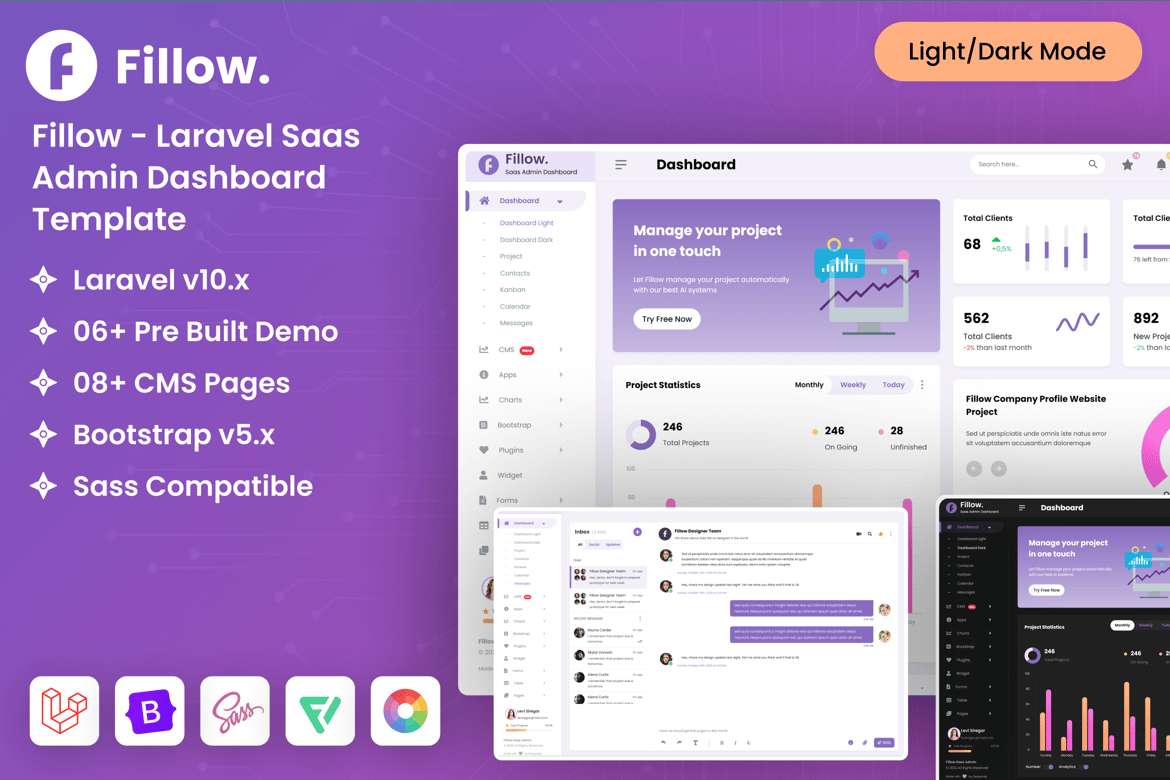 Template Dashboard Admin SaaS Laravel yang Modern dan Responsif