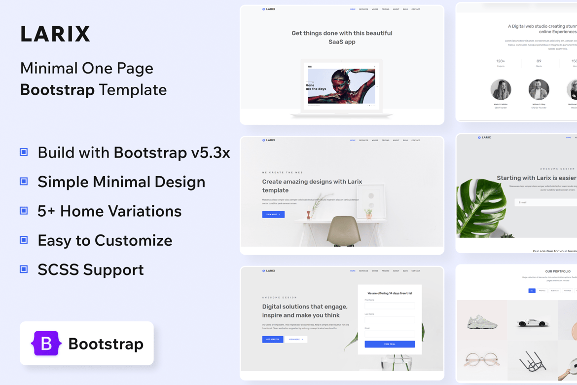 Larix - Template Website Satu Halaman yang Minimalis dan Responsif