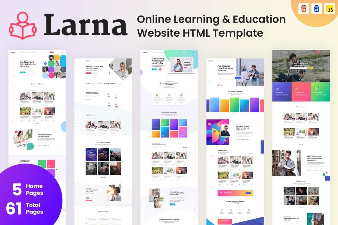Larna – Template Website Pembelajaran Online yang Modern dan Kuat