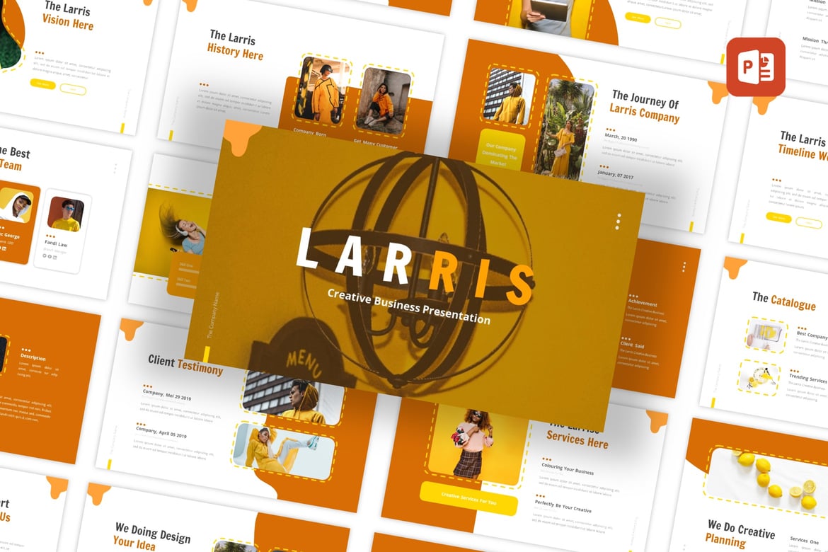 Larris - Template PowerPoint Bisnis Kreatif yang Menarik