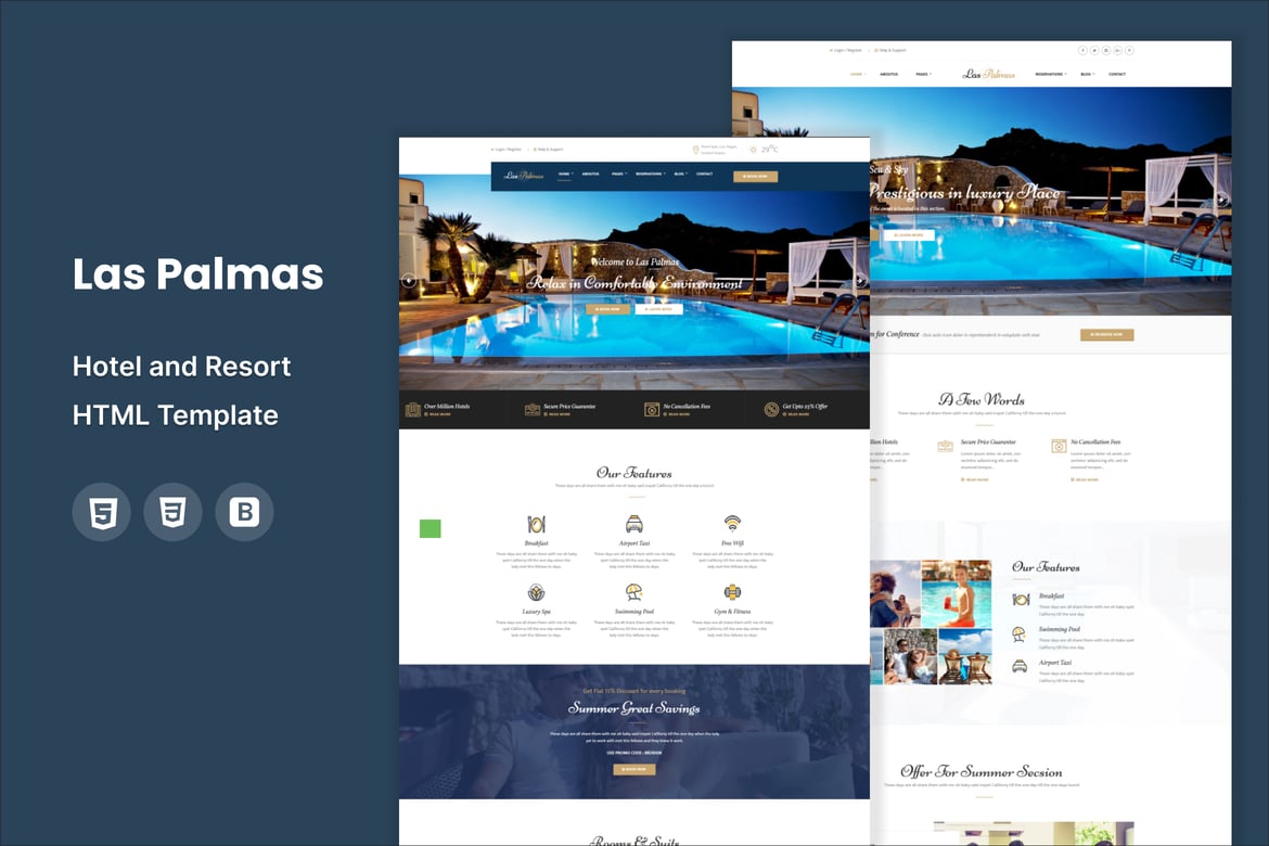 Las Palmas | Template Website Hotel dan Resort yang Menawan
