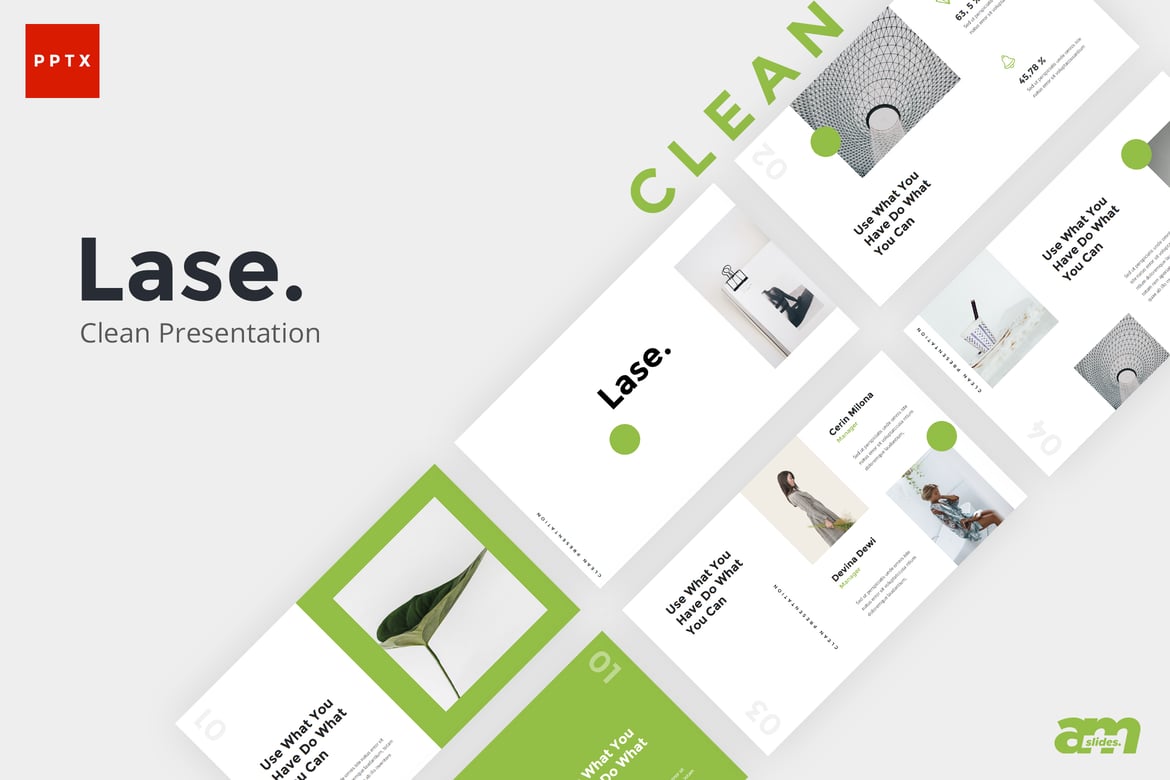 Template PowerPoint Lase Clean yang Kreatif dan Minimalis